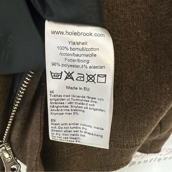 Holebrook Sweden original windproof Brown zip Up zipper Jacket coat sweater - Picture 4 of 5